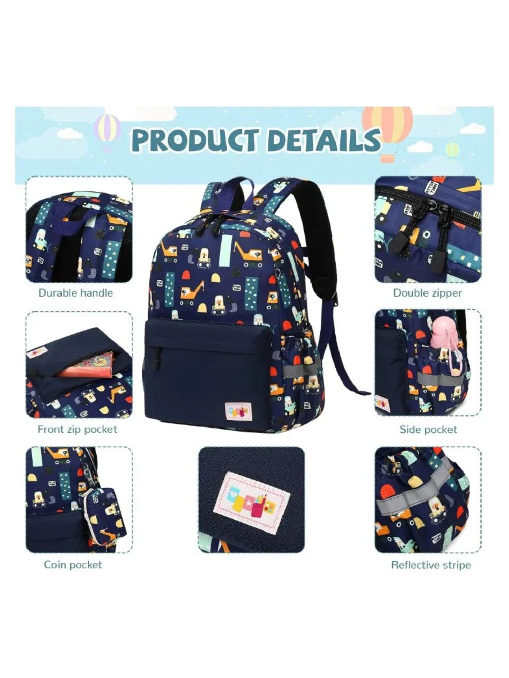 Toddler Kids Backpack with Chest Strap